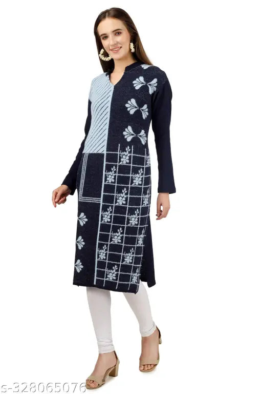 VEMRIS WOMEN PRINTED WOOLEN KURTI