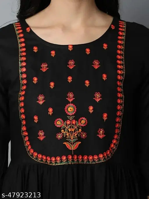 womens rayon embroidery long Kurtis