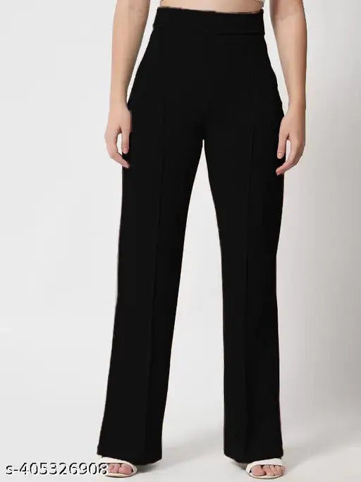 High-waisted Trendy bell bottoms high-rise trouser pants for women Combo of 3