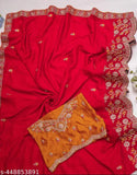 Sequinned Embroidered Cording Work Sari with Blouse