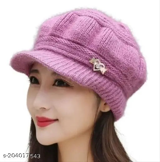 Piftif Assorted colour Women Hat Solid Color Knitted Autumn Winter Lightweight Dome Hat for Outdoor