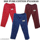 SSE 3 WOMEN AND GIRLS TRACK PANT LOWER PYJAMA COTTON PRINTED LOUNGE WEAR SOFT COTTON NIGHT WEAR PYJAMA MARRON, RED , BLUE