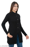 Dart Line Winter Wear Acrylic Wool With Side Pockets Cardigans For Women's