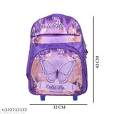 Indian Riders Cutie Butterfly girls School Kids Trolley Bag - (18 Inche)-(Purple, 25 L) Waterproof Trolley (Purple, 25)