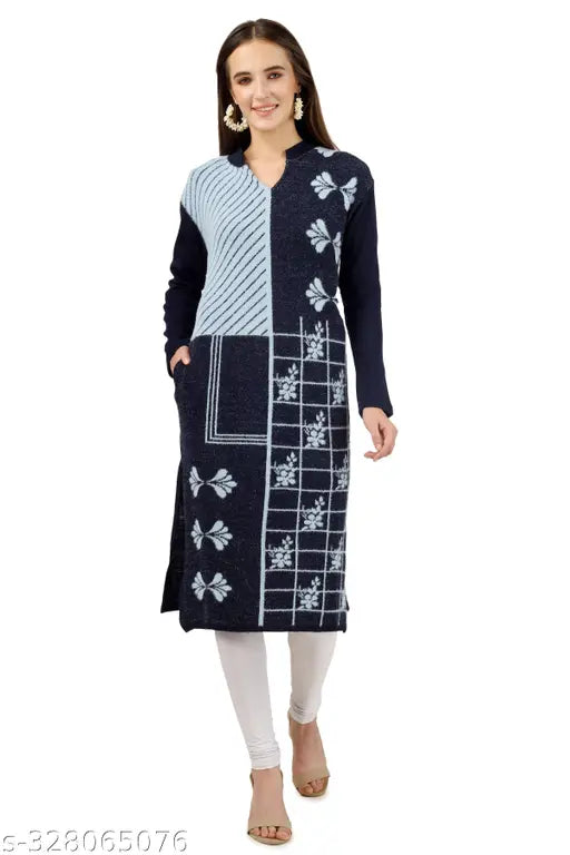 VEMRIS WOMEN PRINTED WOOLEN KURTI