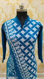 Fancy Aqua Blue Woolen Kurti Set