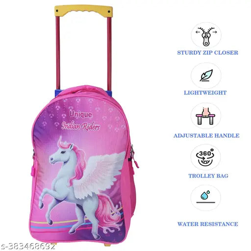 Indian Riders UNIQUE BAG School Kids Trolly Bag - (18 Inches)-Pink Waterproof Trolley