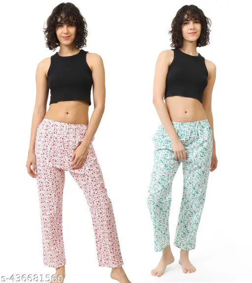 payzama for women & Women's Cotton Printed Pyjama. Pack Of 2 Pajamas