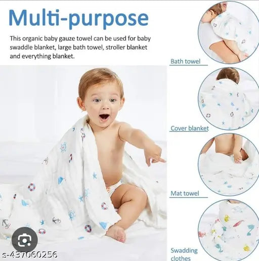 100% Organi cotton muslin for new born baby swaddle