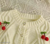 Imported Winter Cherry Cropped Cardigan Elegant Sweater