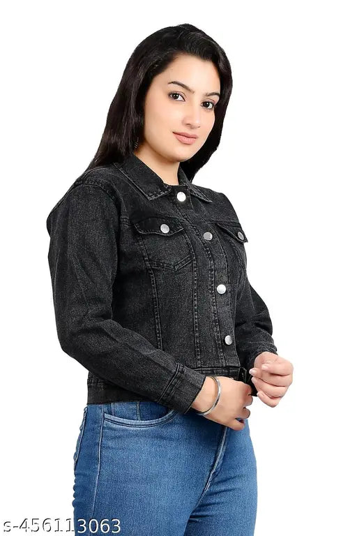 Comfy women Solid Black Jacket