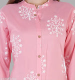 PRV KURTIES PINK COLOUR KHADI PRINT KURTI