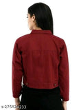 New Classic Enterprises Denim Maroon Jacket for Women