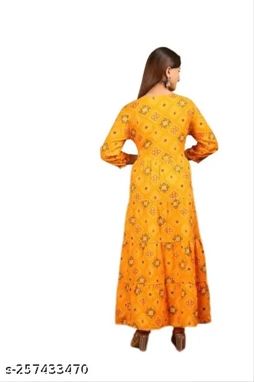 Trendy Embroidered Tiered Gown for Women