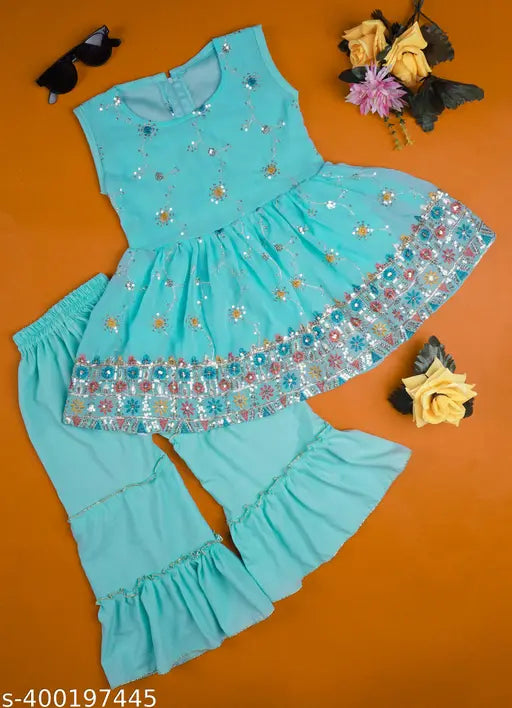 Premium Frock Palazzo Set For Kids & Girls