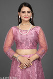 "Elegant Pink Net Lehenga Choli by LIKCEK - Semi-Stitched Blouse with Extra Inner and Dupatta, Ideal for Weddings, Festivals, and Parties"