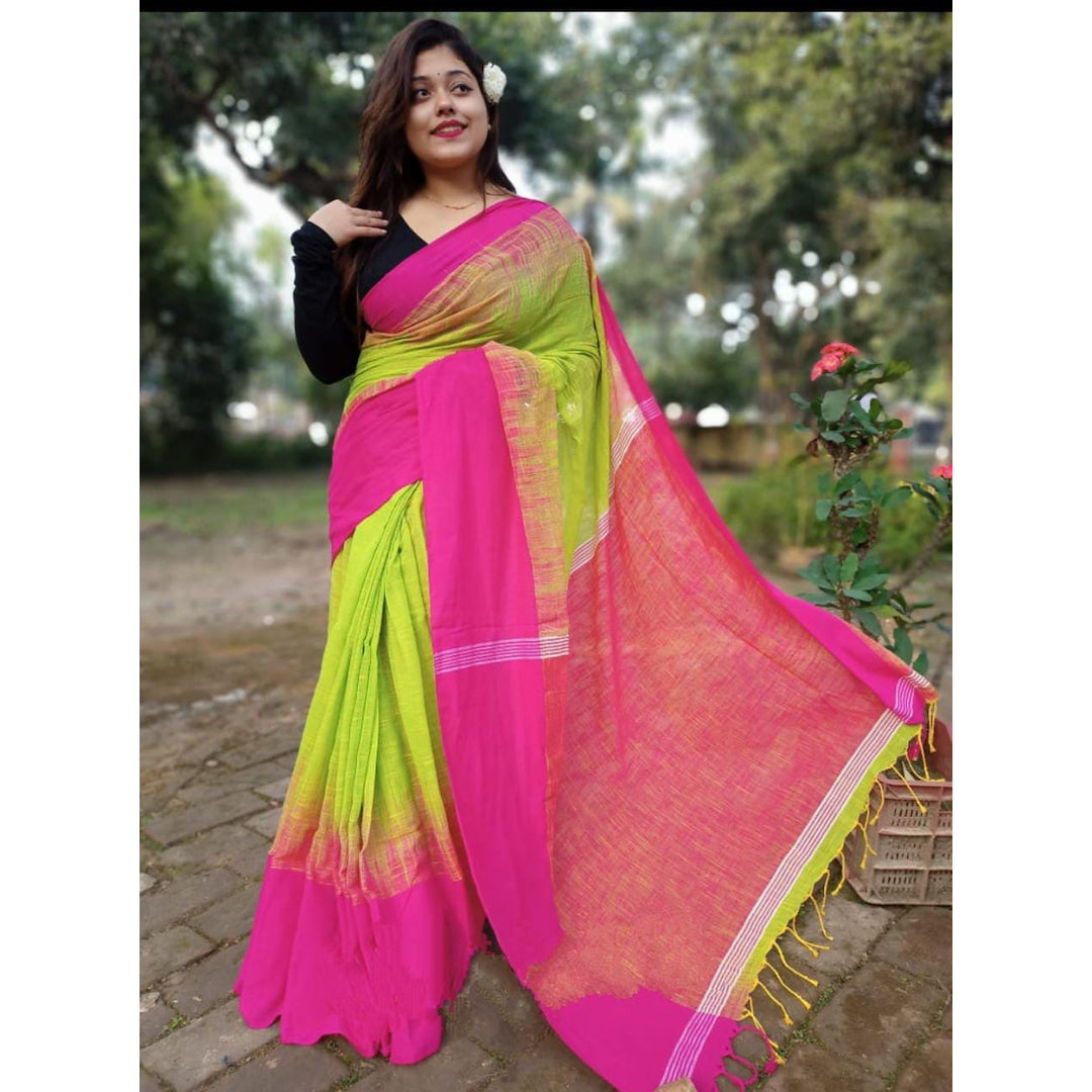 Linen Saree With Blouse By Sritija - GillKart