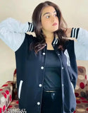 Stylish NY black winter bomber Jackets for women/girls