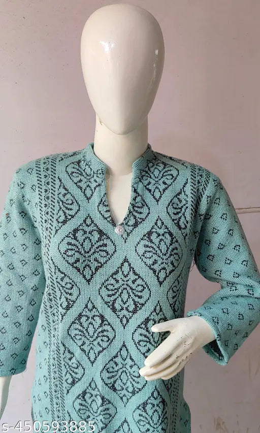 WOOLEN KURTA WOOLEN PRINTED KURTI