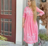 KUNJAL PEACH EMBROIDARY KURTI