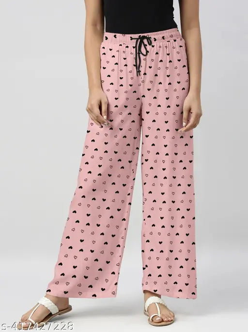 payzama for women & Women's Cotton Printed Pyjama. Baby Pink Pajamas