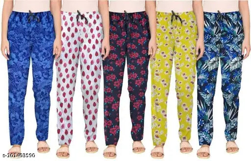 absolute trends Women`s Cotton Print Pajama / Nightwear / Bottom , Lounge Wear , Multicolored Pajama / Print , Design and Color May Different