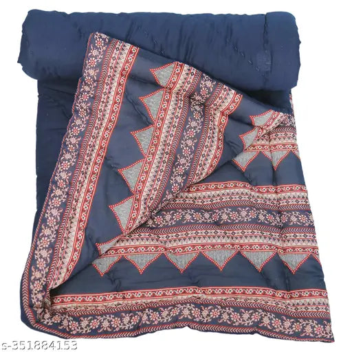 Taj Overseas Blue Zig - zag printed baby quilt