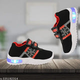 Kids Led Shoes, Casual Led Velcro Shoes, Light weight Shoes, Outdoor Sports Shoes for Little Tiny Kid T51Blackred#/@-