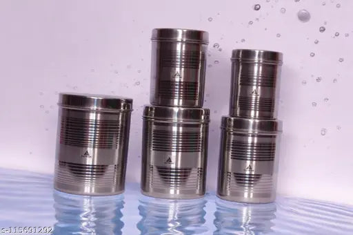 5 pc high quality steel container (500ml -2 L capacity)