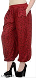 Uzmano Women's Printed Maroon_Yellow Harem Pants (Pack Of 2)