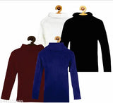 Unisex Kids Boys & Girls Woolen Full Sleeves Highneck Sweater Combo Pack 4