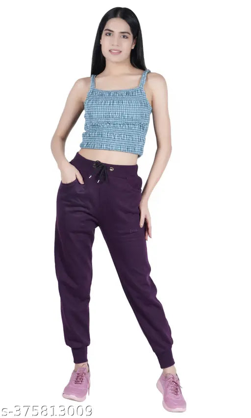 WOMEN WINTER PAJAMAS/TRACKPANT/JOGGER -PURPLE