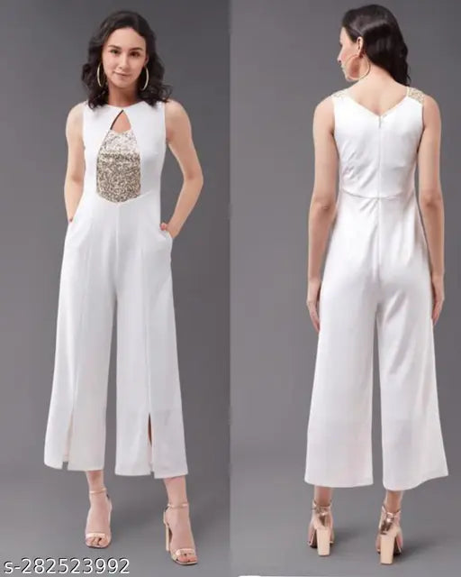 TRENDY COCKTAIL PARTY WEAR SEQUENCE JUMPSUIT