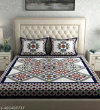 Rajasthani 100% Jaipuri Cotton King Size Double Bedsheet With 2 Pillow Covers