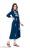 Doisa Blue Color Embroidered Womens Kurti