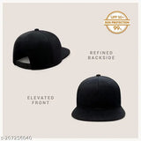 Men's and Women's Stylish Adjustable Strap Cloth Summer and Sports Hip Hop Cap (Black , Free Size )