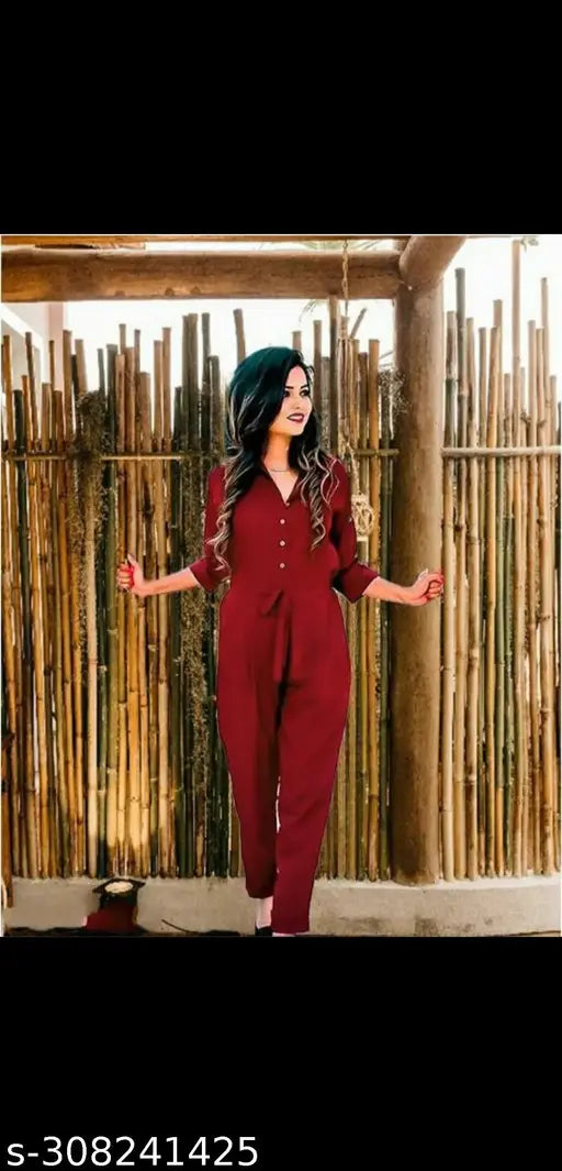 AMAGINS BUTTON DOWN ROLLUP JUMPSUIT