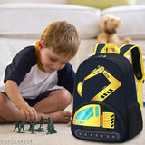 Polyester 26 L School Backpack With Pencil School Bag Class 1 to 8 Daypack(BK_Blue_JCB_Truck_24)