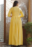 Rayon Yellow Front Gather Naira Cut Kurta for Women's & Girl's / Stylish Nayara Cut Long Kurtis in Rayon Women's & Girl's