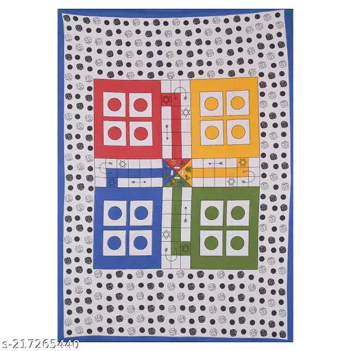 Jaipuri Trendy Ludo Printed Single Bed Bedsheet with 1 Pillow Cover