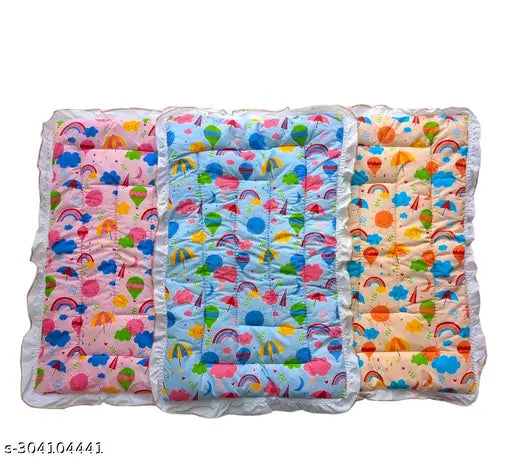 100% Quality Cotton Baby godadi | New Born Baby Mattress | New Born godadi | Baby godali | Baby Godari | Cradle Bed (Multicolor - Pack of 3)