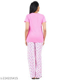 LADIES PRINTED COTTON PYJAMA SET WITH TOP