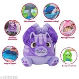 WISHKEY Lunch Bags for Kids, Washable and Insulated with Purple Cat Design.