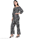 B&C Women /Girls Animal print Elastic Off solder Long Jumpsuit