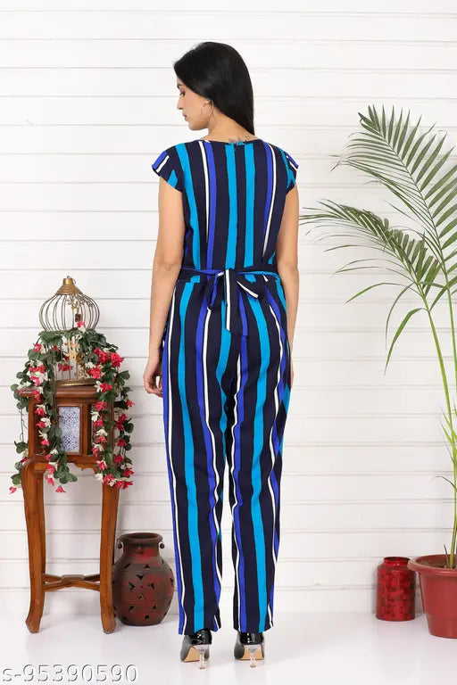 9ZEUS New Stripe printed jumpsuit