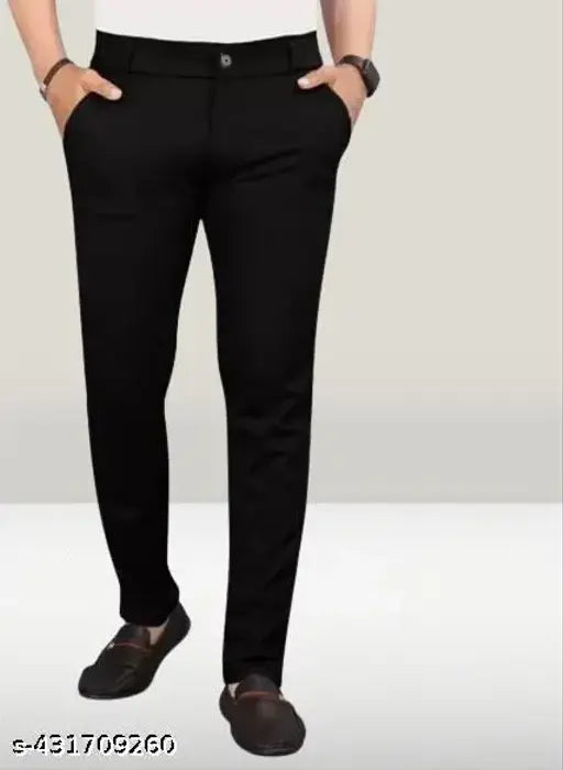 Men Lycra Blend Trousers