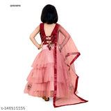 Queenpin Enterprise Festive Collection Peach Lehanga Cholis with Dupatta for Girl