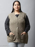 VANYA Plus Size Women Beige Sweater