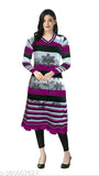 Women's Solid Straight 3/4 Sleeve Woolen Kurti for Winter