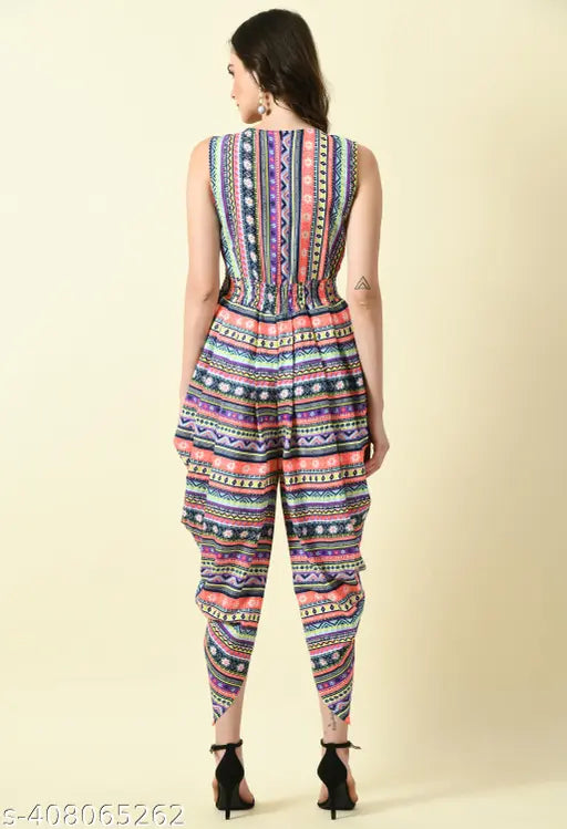 Stylish dhoti jumpsuit, one piece dress , digital print dress